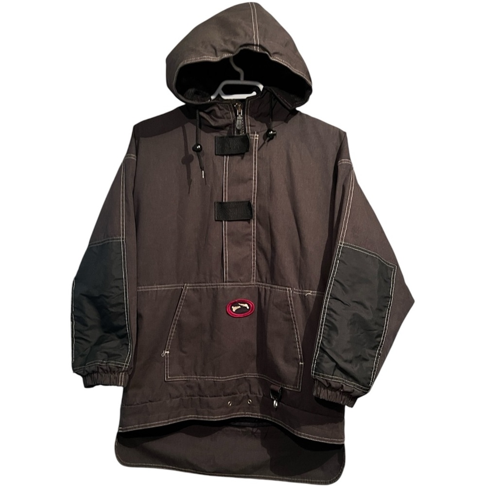 Vintage Bad Bones Anorak Snowboard Jacket Pullover Grey Unisex Junior Large